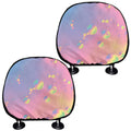 Pastel Acid Melt Print Car Headrest Covers