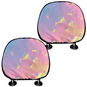 Pastel Acid Melt Print Car Headrest Covers