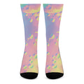 Pastel Acid Melt Print Crew Socks