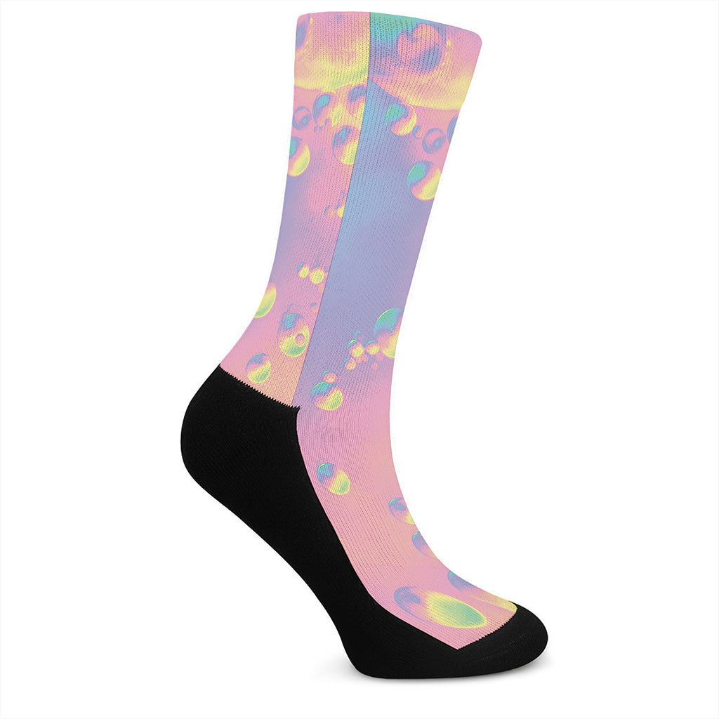 Pastel Acid Melt Print Crew Socks