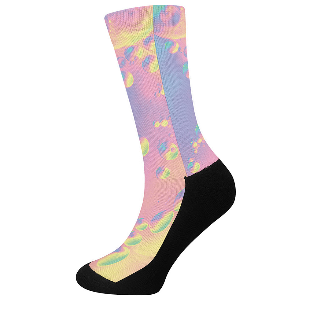 Pastel Acid Melt Print Crew Socks