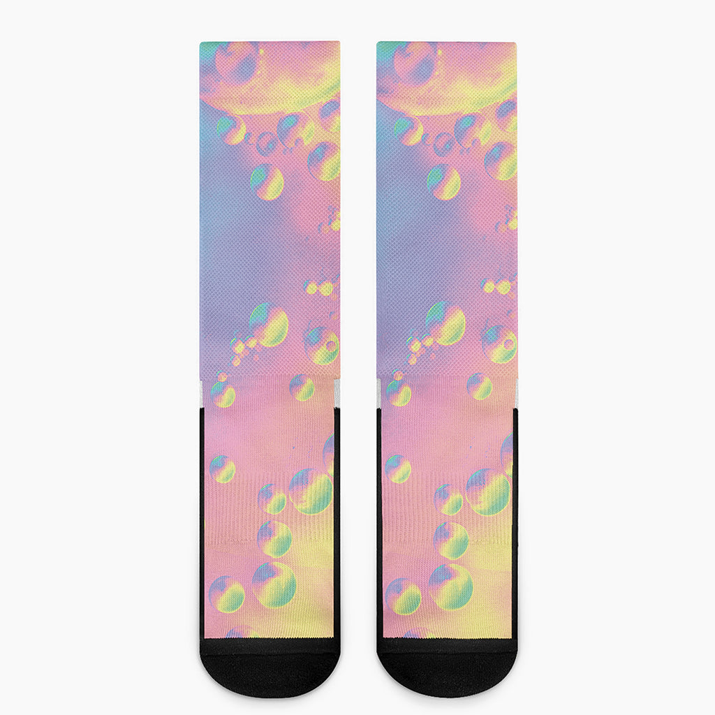 Pastel Acid Melt Print Crew Socks