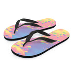 Pastel Acid Melt Print Flip Flops