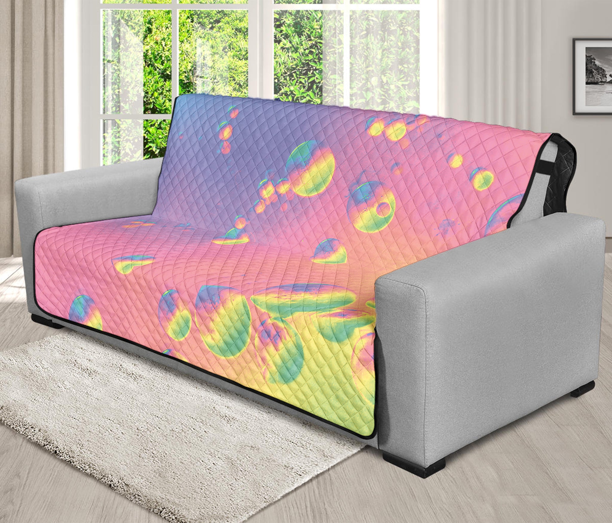 Pastel Acid Melt Print Futon Protector