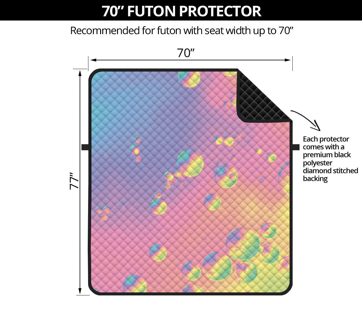 Pastel Acid Melt Print Futon Protector