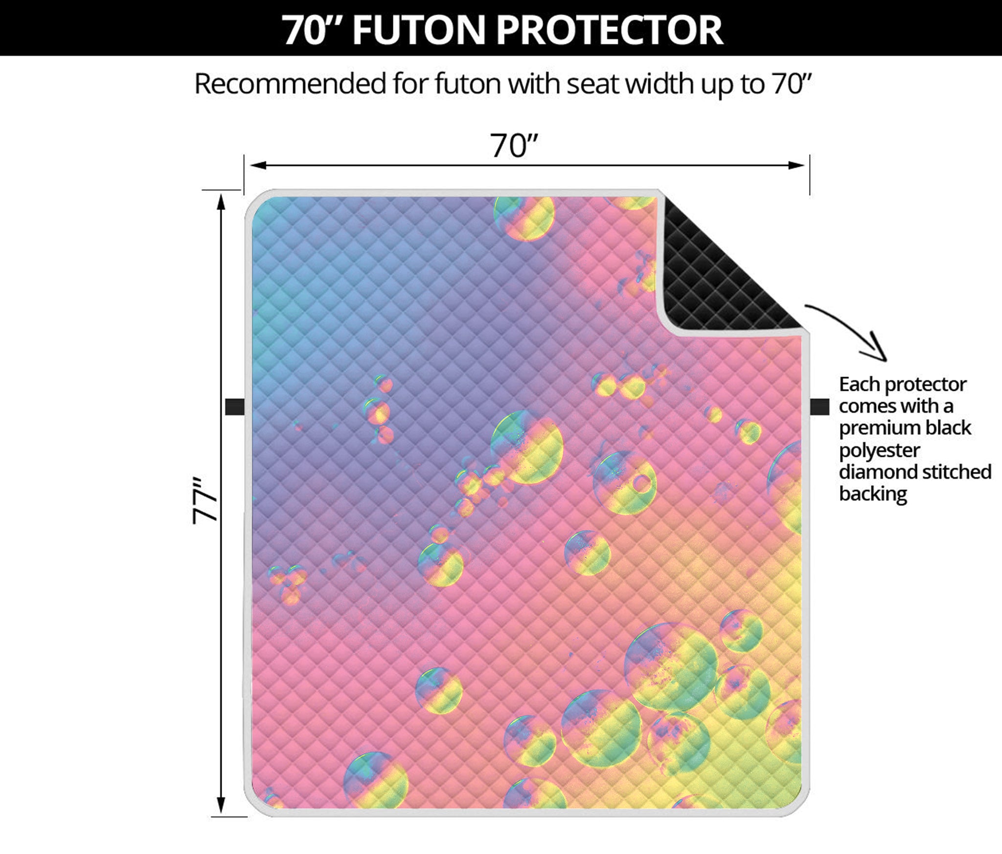 Pastel Acid Melt Print Futon Protector