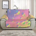 Pastel Acid Melt Print Half Sofa Protector