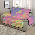 Pastel Acid Melt Print Half Sofa Protector