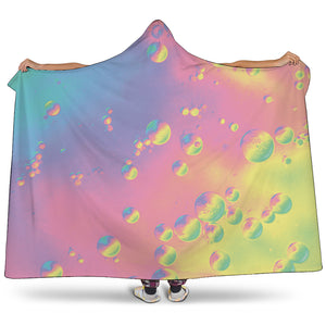 Pastel Acid Melt Print Hooded Blanket