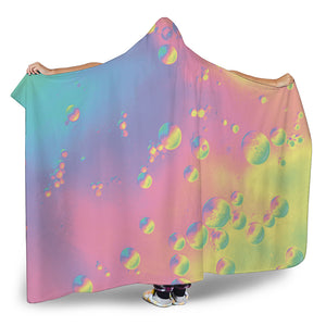 Pastel Acid Melt Print Hooded Blanket