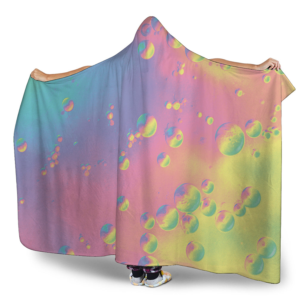 Pastel Acid Melt Print Hooded Blanket