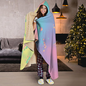 Pastel Acid Melt Print Hooded Blanket