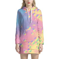 Pastel Acid Melt Print Pullover Hoodie Dress