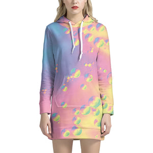 Pastel Acid Melt Print Hoodie Dress