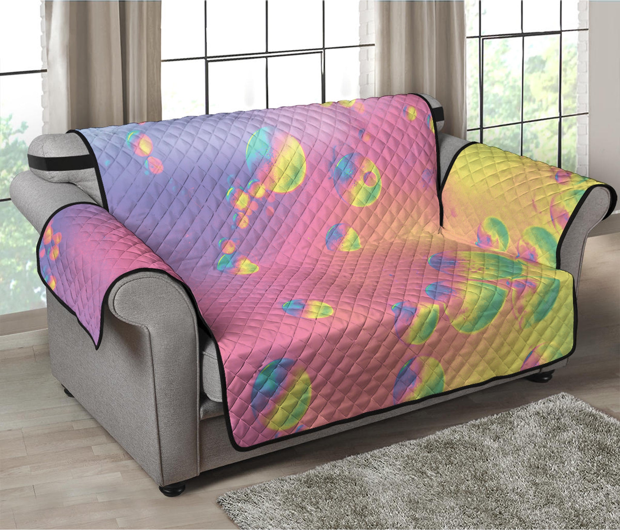 Pastel Acid Melt Print Loveseat Protector