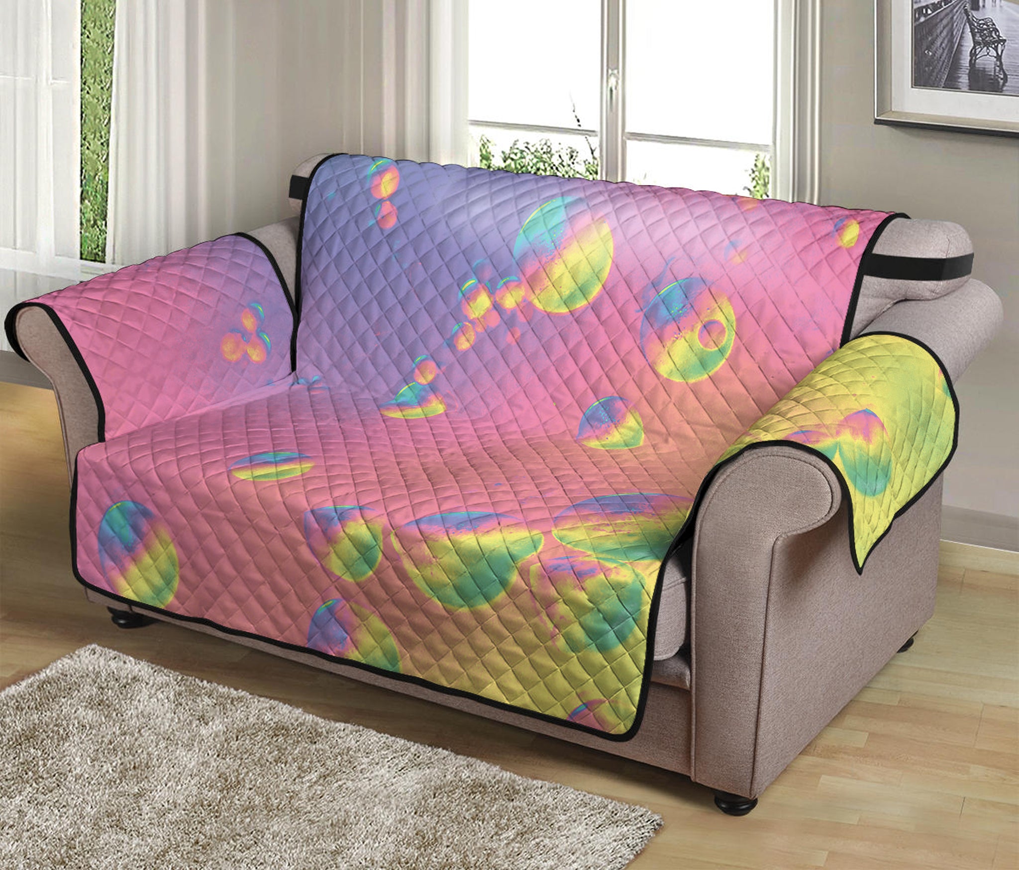 Pastel Acid Melt Print Loveseat Protector