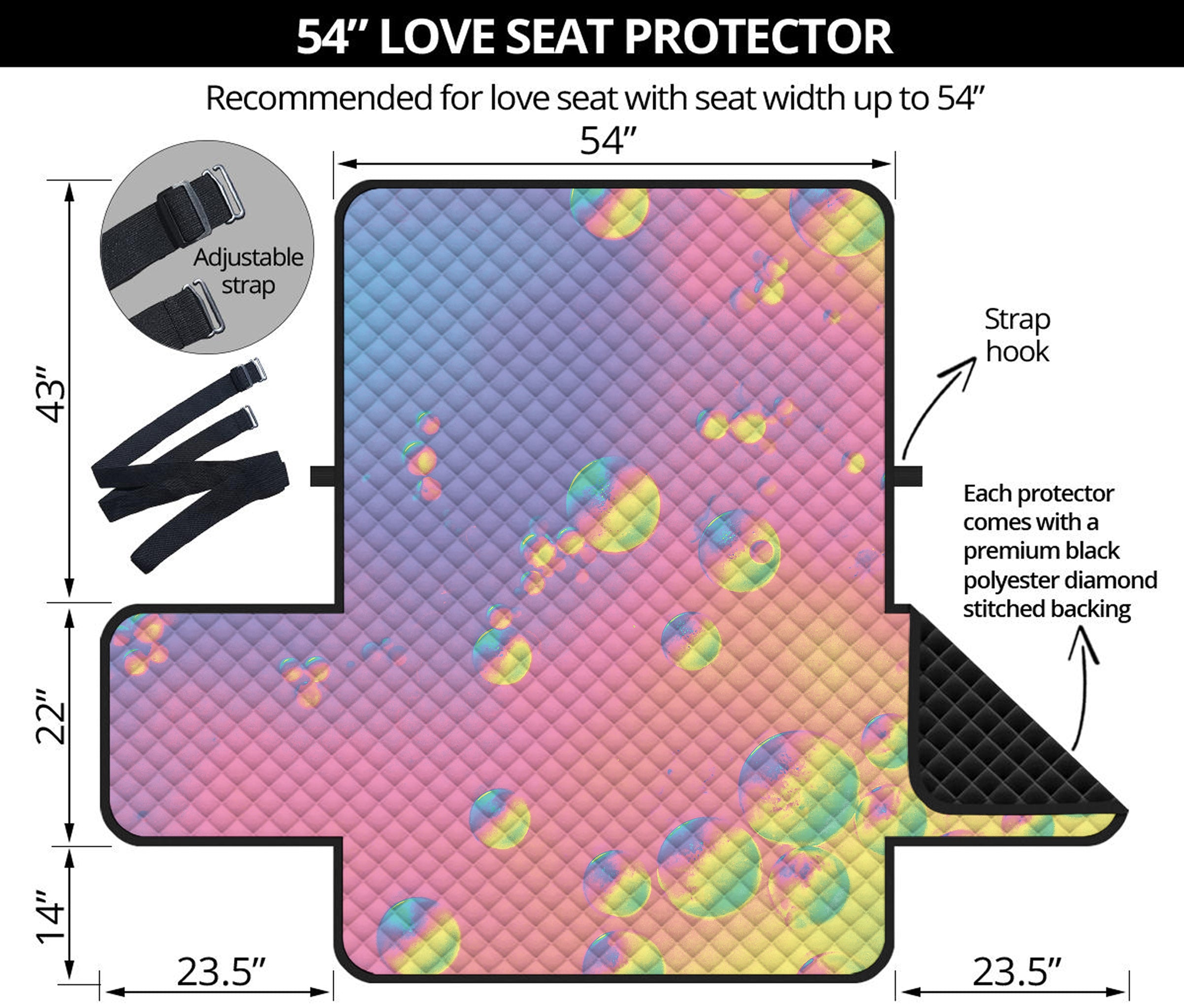 Pastel Acid Melt Print Loveseat Protector