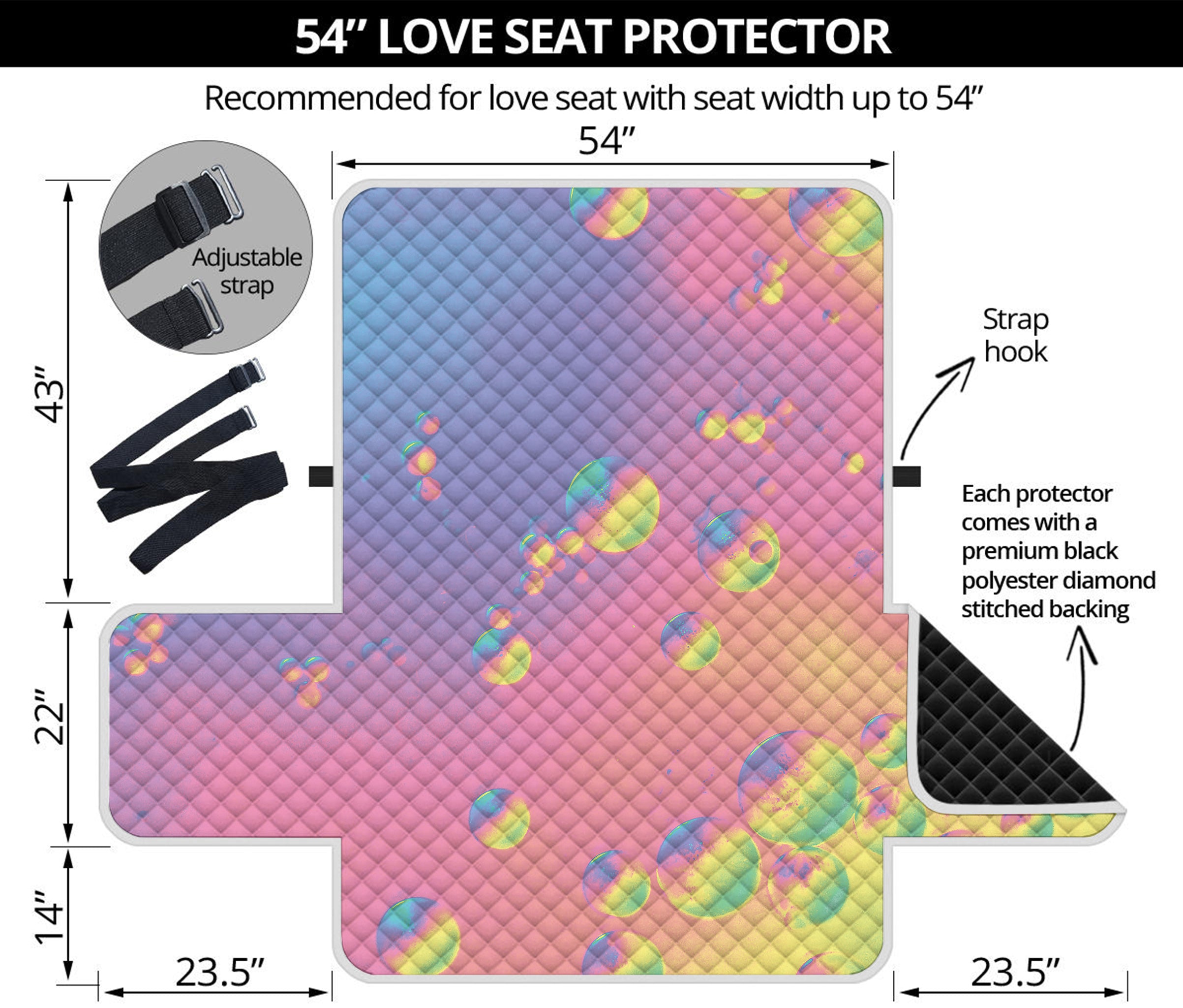 Pastel Acid Melt Print Loveseat Protector