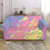 Pastel Acid Melt Print Loveseat Slipcover