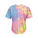 Pastel Acid Melt Print Men's Baseball Jersey