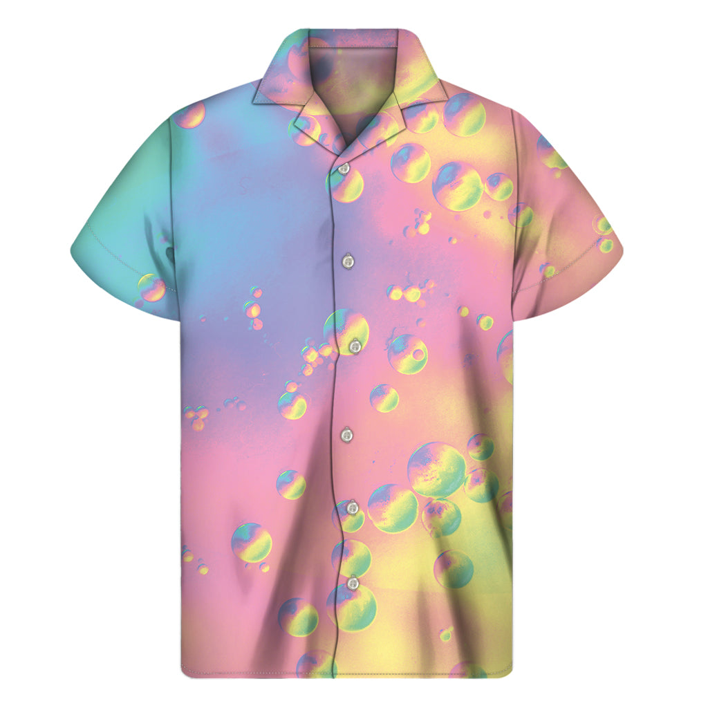 Pastel Acid Melt Print Men's Short Sleeve Shirt