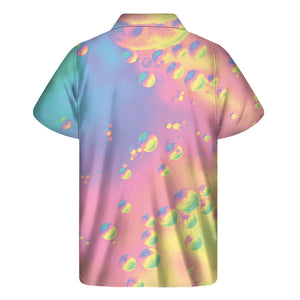 Pastel Acid Melt Print Men's Short Sleeve Shirt