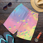 Pastel Acid Melt Print Men's Shorts