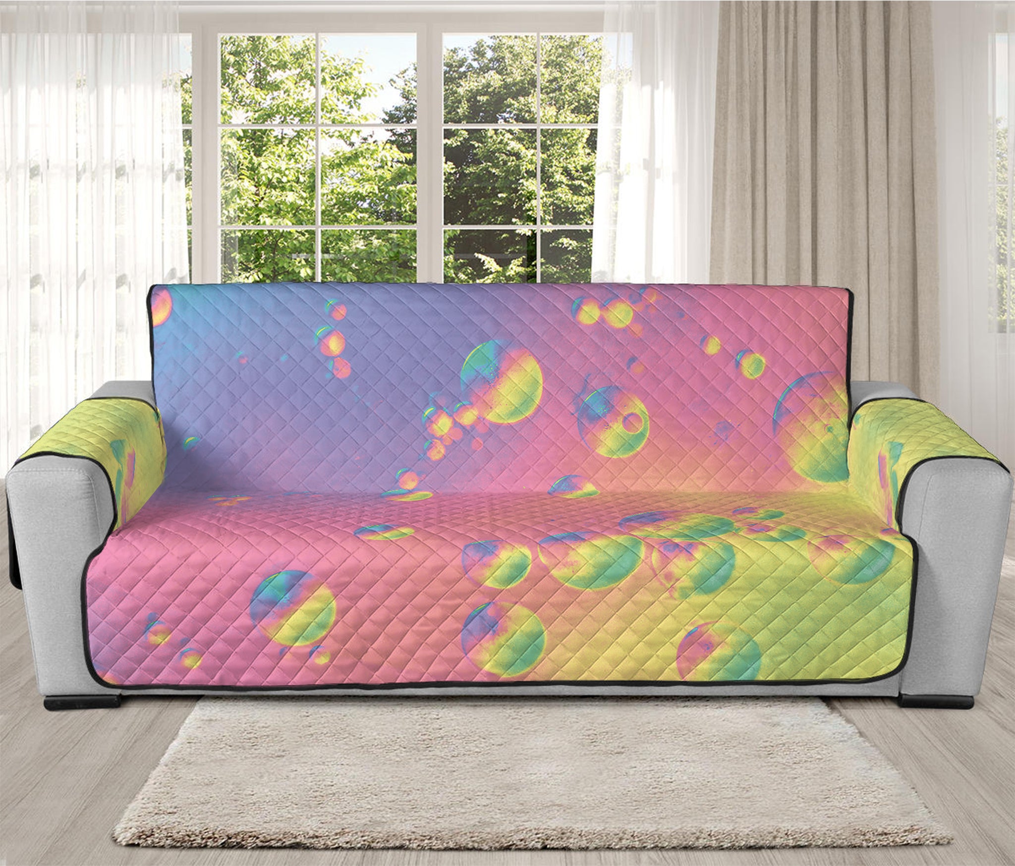 Pastel Acid Melt Print Oversized Sofa Protector