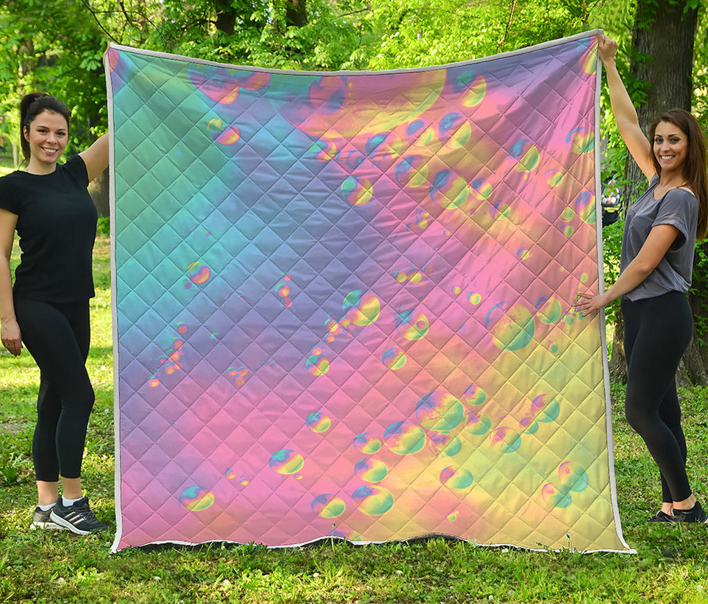 Pastel Acid Melt Print Quilt