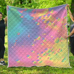 Pastel Acid Melt Print Quilt