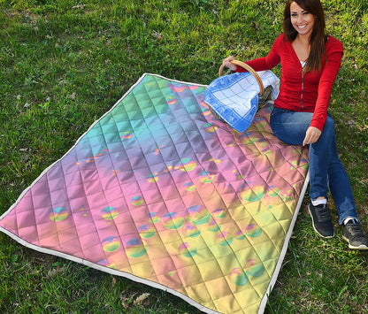 Pastel Acid Melt Print Quilt