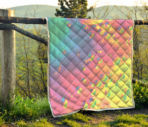 Pastel Acid Melt Print Quilt