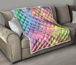 Pastel Acid Melt Print Quilt