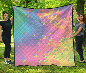 Pastel Acid Melt Print Quilt