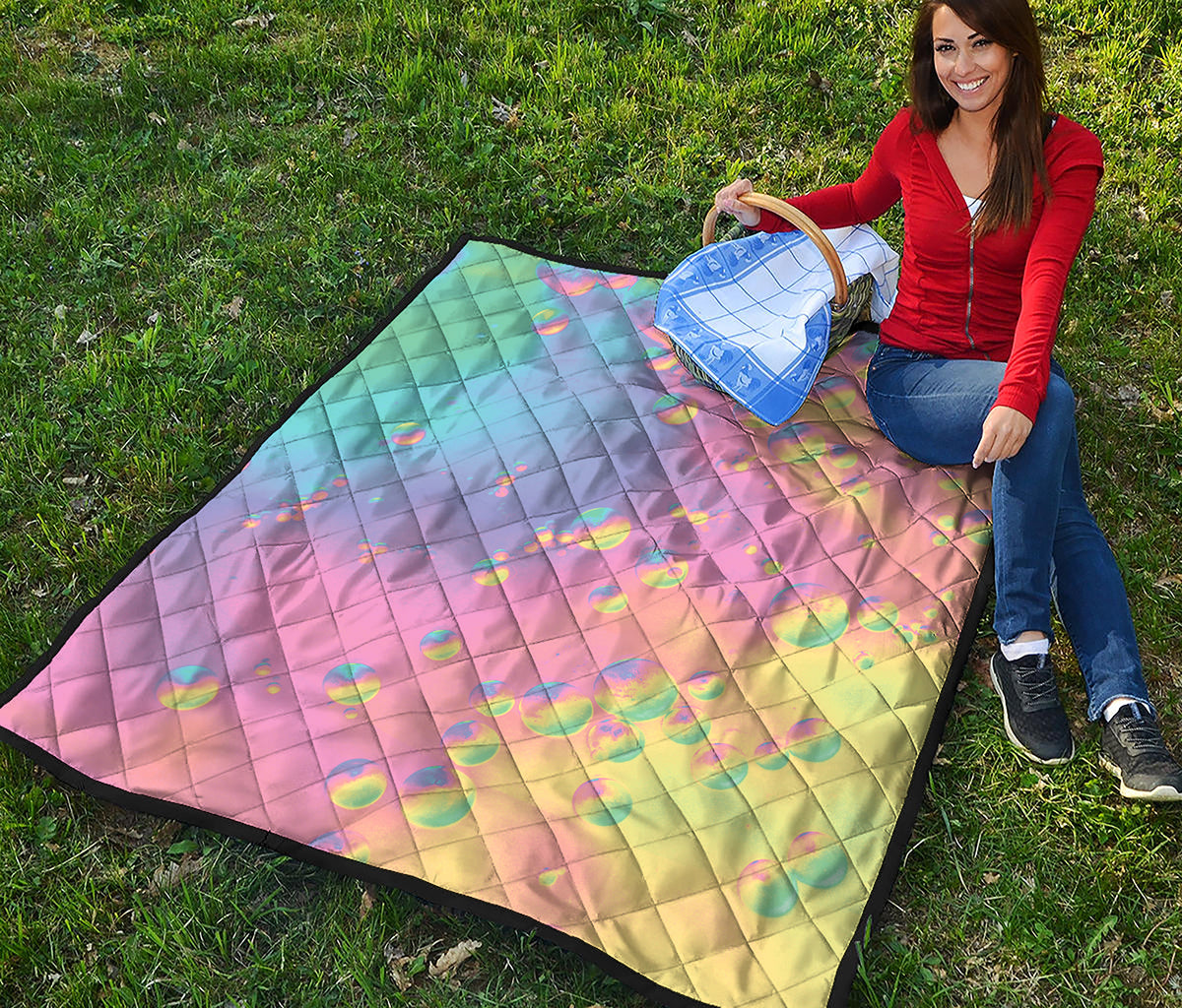 Pastel Acid Melt Print Quilt