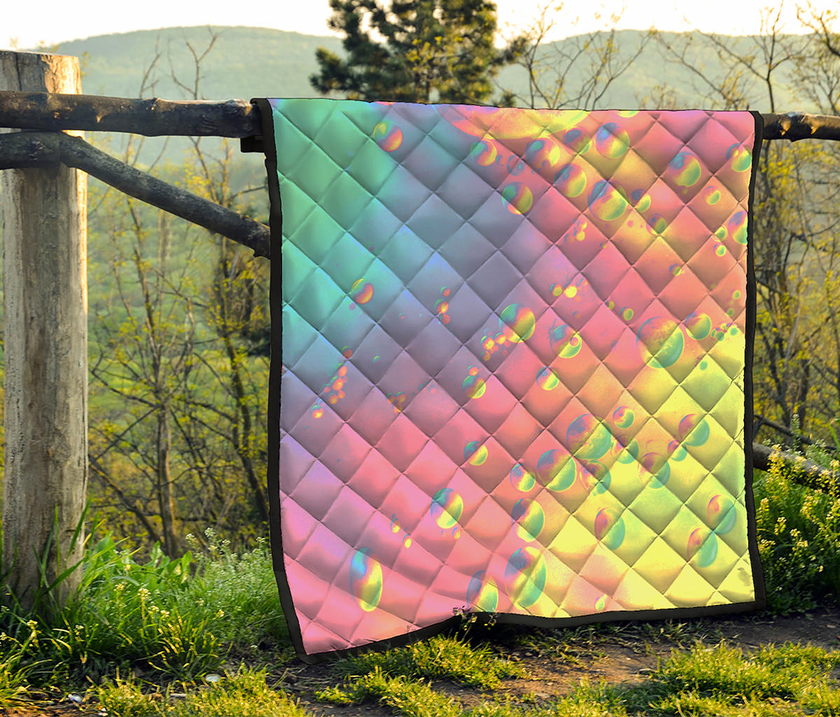 Pastel Acid Melt Print Quilt