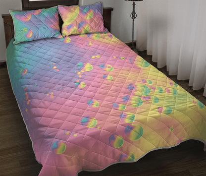 Pastel Acid Melt Print Quilt Bed Set