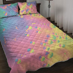 Pastel Acid Melt Print Quilt Bed Set