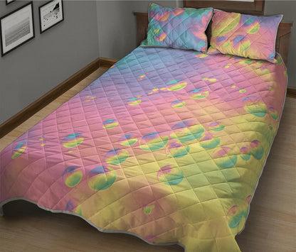 Pastel Acid Melt Print Quilt Bed Set