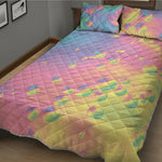Pastel Acid Melt Print Quilt Bed Set