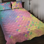 Pastel Acid Melt Print Quilt Bed Set