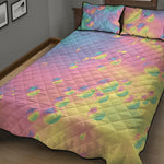Pastel Acid Melt Print Quilt Bed Set