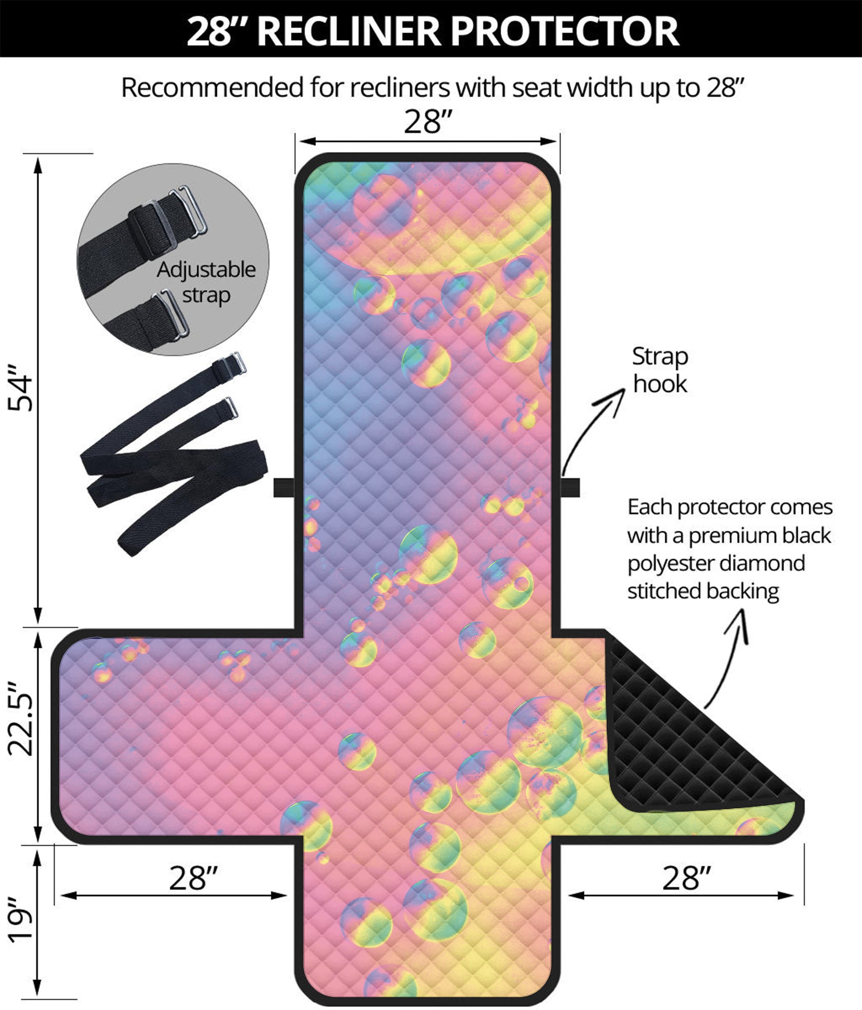 Pastel Acid Melt Print Recliner Protector