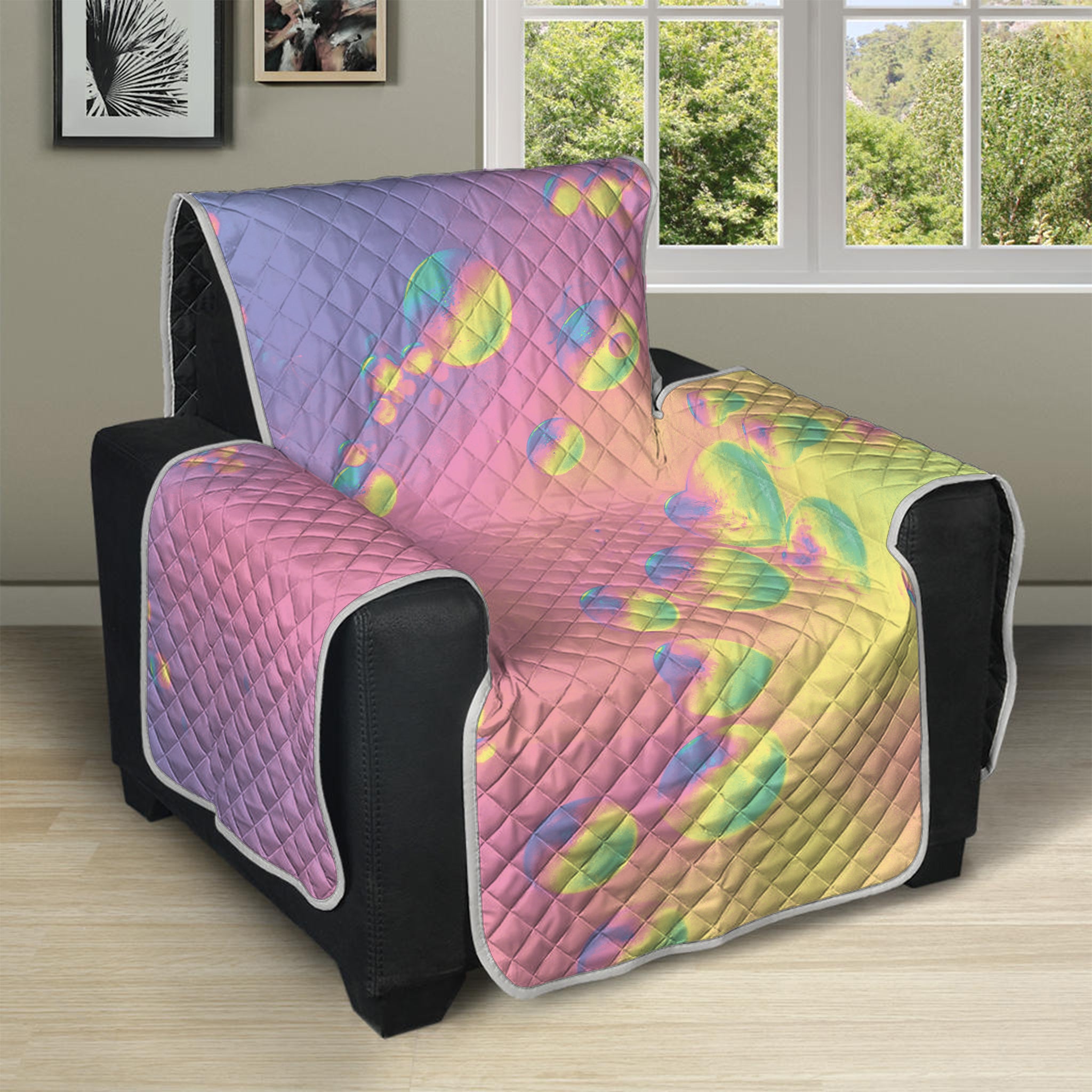 Pastel Acid Melt Print Recliner Protector