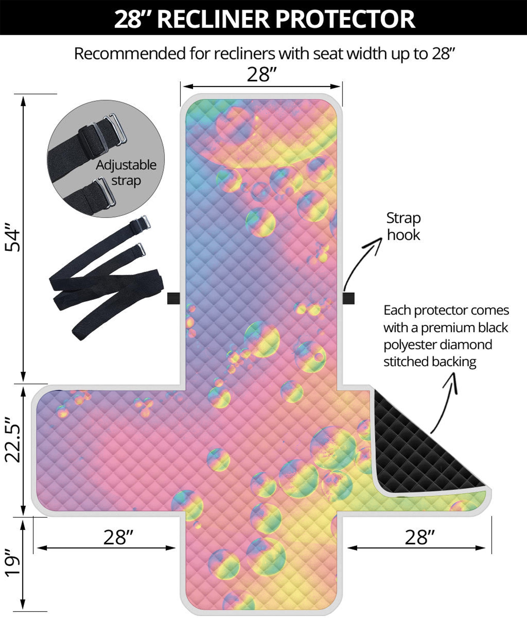 Pastel Acid Melt Print Recliner Protector