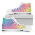 Pastel Acid Melt Print White High Top Sneakers