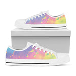 Pastel Acid Melt Print White Low Top Shoes