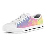 Pastel Acid Melt Print White Low Top Shoes