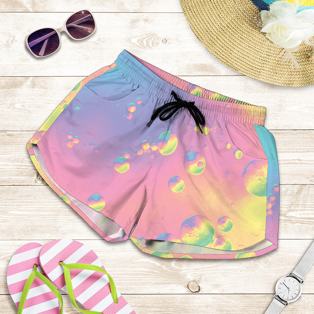 Pastel Acid Melt Print Women's Shorts