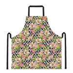 Pastel Alstroemeria Zigzag Pattern Print Apron